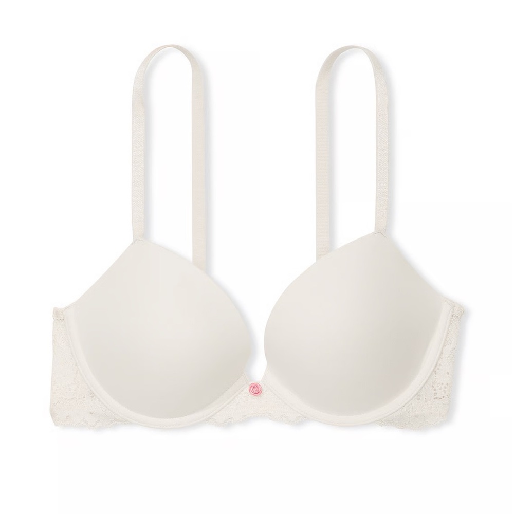 Victorias Secret Smooth & Lace Dream Angels Push Up Bra Coconut White 34C